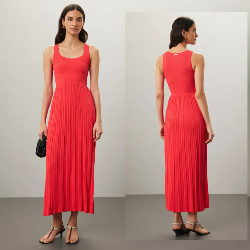 MICHAEL KORS Ribbed Tank Dress in Red - Size M